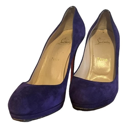 Pre-owned Christian Louboutin Fifi Leather Heels In Purple