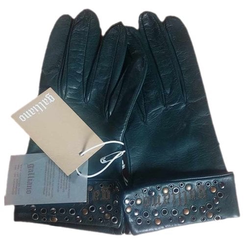 Pre-owned Galliano Leather Gloves In Green