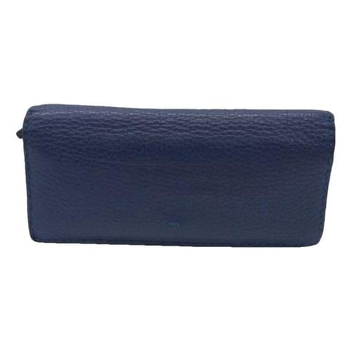 Pre-owned Fendi Leather Wallet In Blue