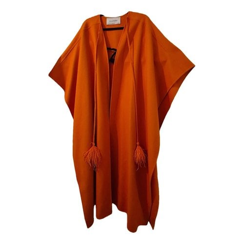 Pre-owned Valentino Wool Coat In Orange