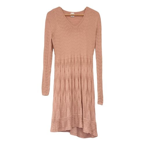 Pre-owned M Missoni Wool Mid-length Dress In Pink