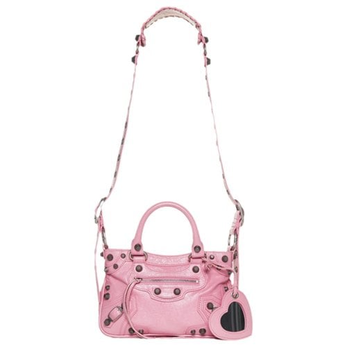 Pre-owned Balenciaga Neo Cagole City Leather Crossbody Bag In Pink