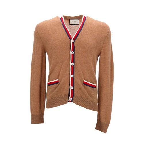 Pre-owned Gucci Cashmere Cardigan In Brown