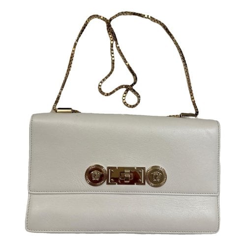 Pre-owned Versace Leather Clutch Bag In White
