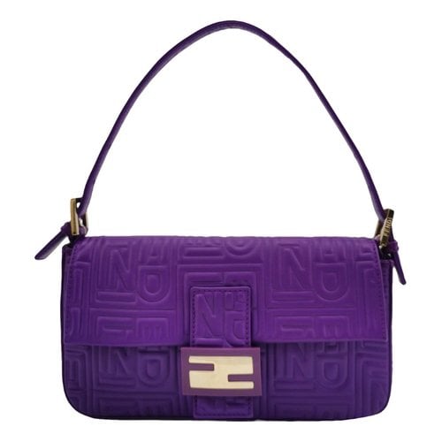 Pre-owned Fendi Baguette 1997 Re-edition Leather Handbag In Purple