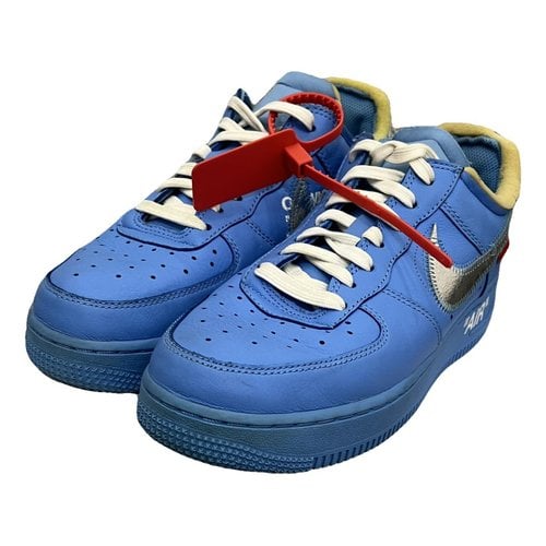 Pre-owned Nike X Off-white Air Force 1 Leather Low Trainers In Blue