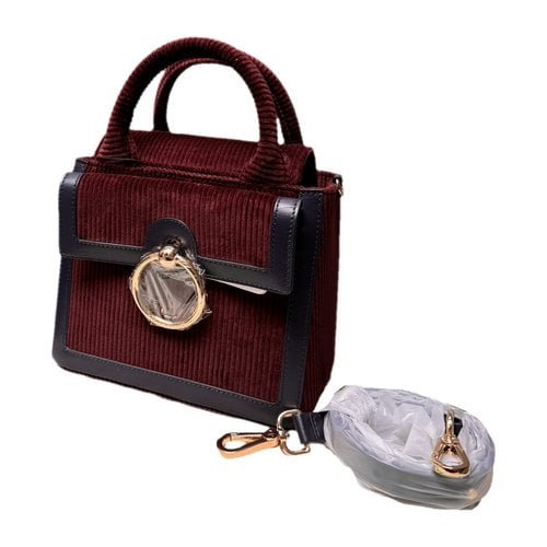 Pre-owned Claudie Pierlot Leather Handbag In Burgundy