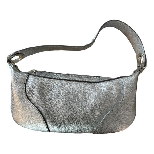Pre-owned By Far Leather Handbag In Silver