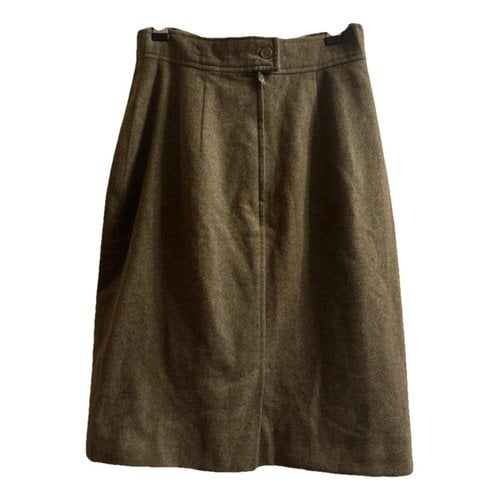 Pre-owned Marella Wool Mid-length Skirt In Khaki