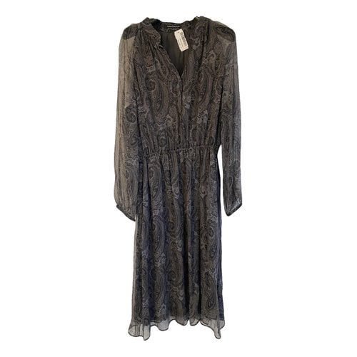 Pre-owned Luisa Cerano Silk Mid-length Dress In Anthracite