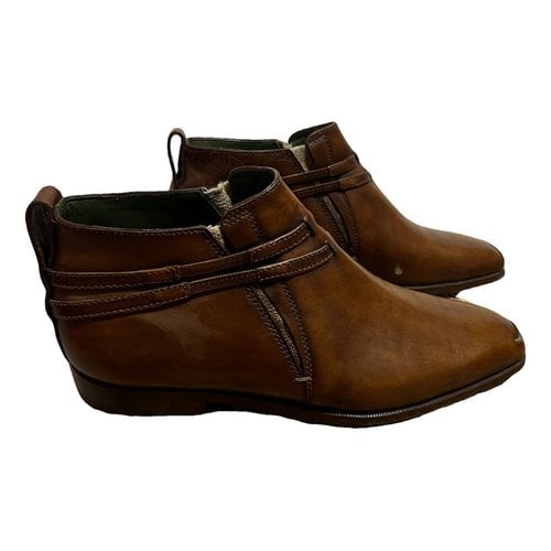 Pre-owned Berluti Leather Boots In Camel