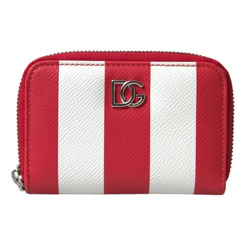 Pre-owned D&g Leather Wallet In Red