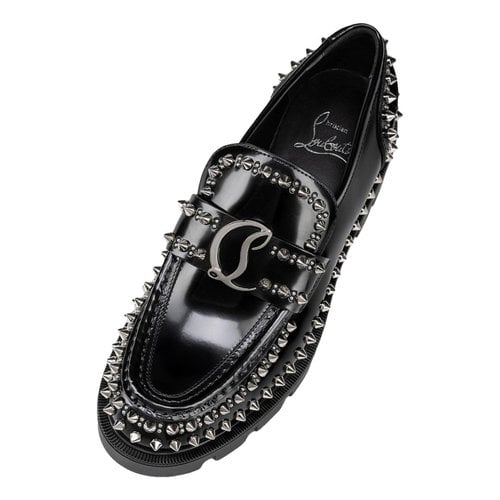 Pre-owned Christian Louboutin Leather Flats In Black