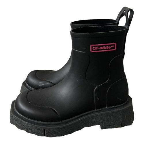 Pre-owned Off-white Snow Boots In Black