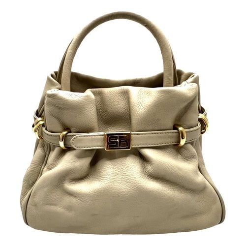 Pre-owned Sonia Rykiel Martha Leather Handbag In Beige