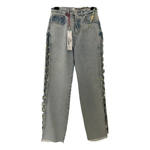 Pre-owned Gcds Straight Jeans In Blue