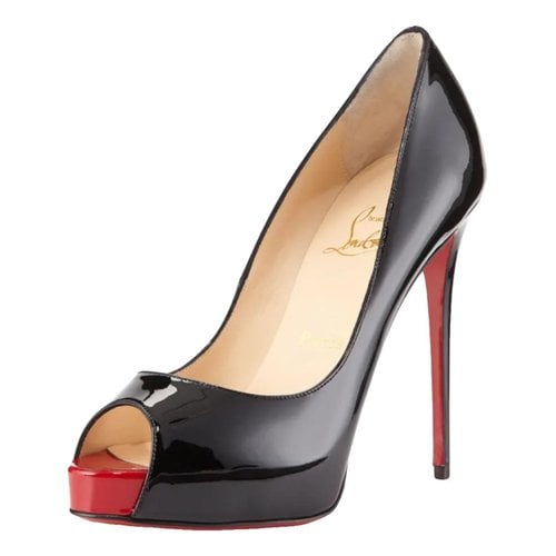 Pre-owned Christian Louboutin Very Privé Patent Leather Heels In Black