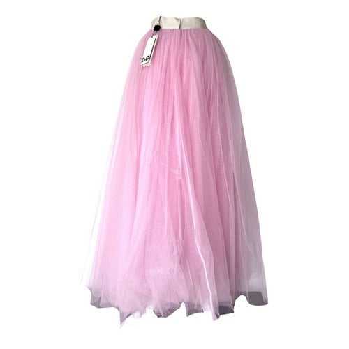 Pre-owned D&g Maxi Skirt In Pink