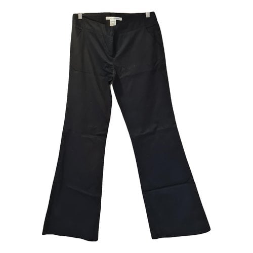 Pre-owned Diane Von Furstenberg Trousers In Black