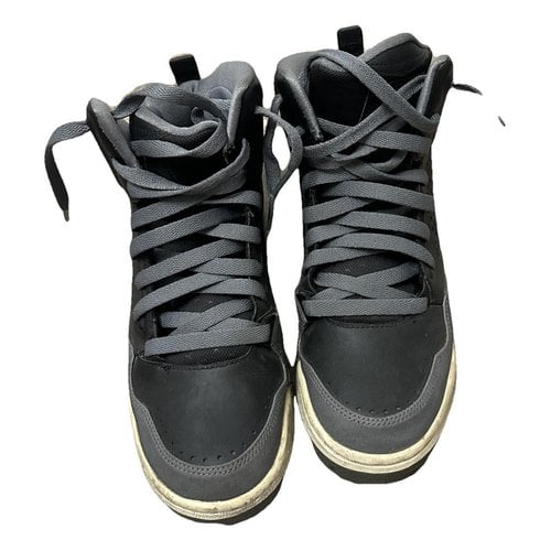 Pre-owned Nike Leather Trainers In Black