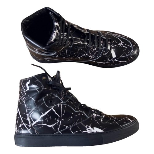 Pre-owned Balenciaga Arena Leather High Trainers In Black