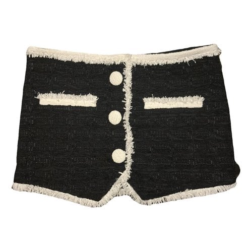 Pre-owned Balmain Tweed Mini Skirt In Black