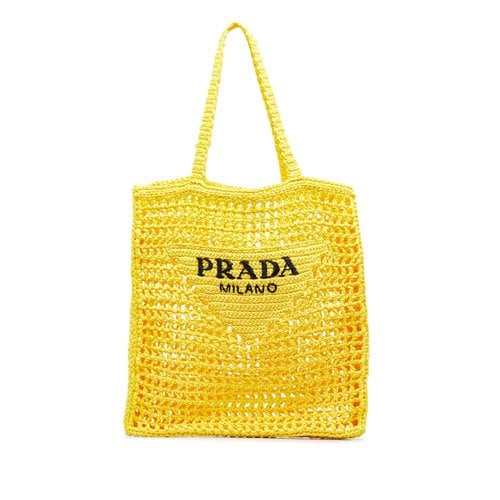 Pre-owned Prada Tote In Yellow