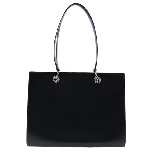 Pre-owned Cartier Panthère Leather Tote In Black