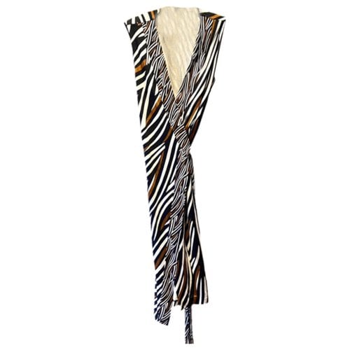 Pre-owned Diane Von Furstenberg Silk Mid-length Dress In Brown