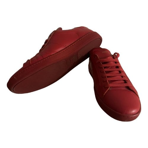 Pre-owned Saint Laurent Leather Lace Ups In Red
