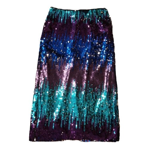 Pre-owned Liujo Glitter Mid-length Skirt In Blue