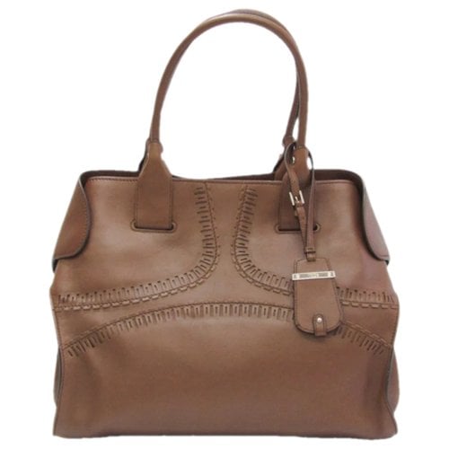 Pre-owned Tod's Leather Tote In Brown