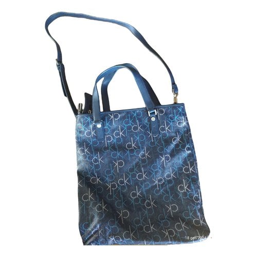 Pre-owned Calvin Klein Leather Handbag In Blue