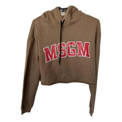 Pre-owned Msgm Sweatshirt In Camel