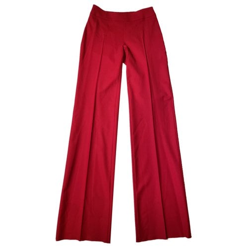 Pre-owned Max Mara Wool Large Pants In Red