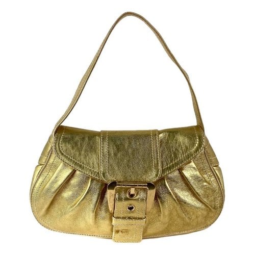 Pre-owned Celine Orb Leather Handbag In Gold