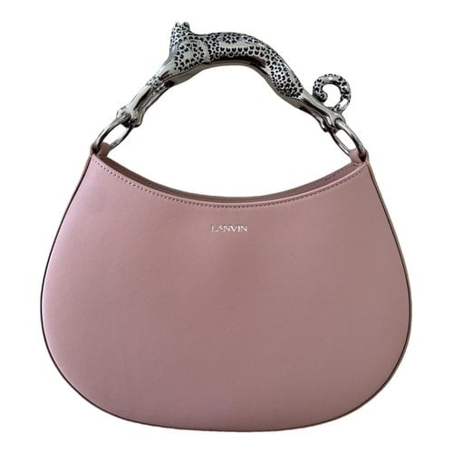 Pre-owned Lanvin Pencil Chat Leather Handbag In Pink