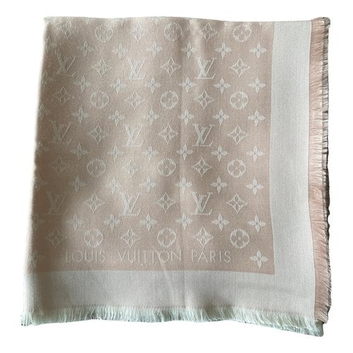 Pre-owned Louis Vuitton Châle Monogram Stole In Pink