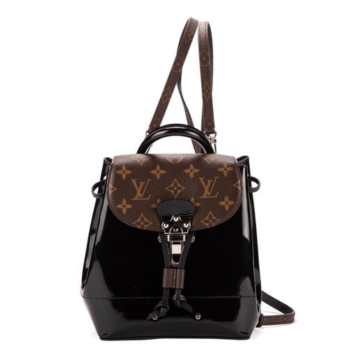 Pre-owned Louis Vuitton Leather Backpack In Black