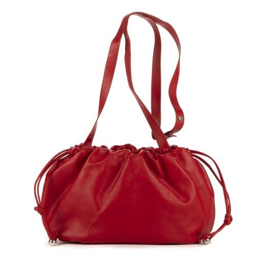 Pre-owned Bottega Veneta Pouch Leather Handbag In Red