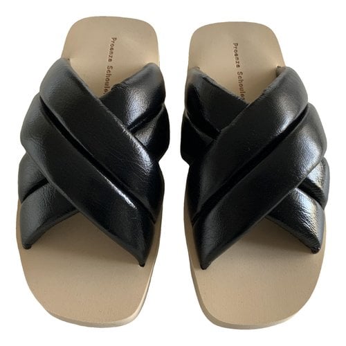 Pre-owned Proenza Schouler Leather Mules In Black
