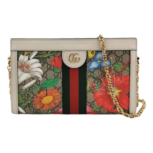 Pre-owned Gucci Ophidia Chain Leather Handbag In Multicolour