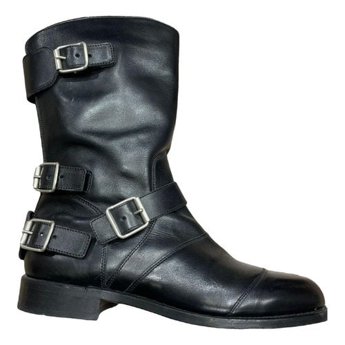 Pre-owned Balmain Leather Boots In Black