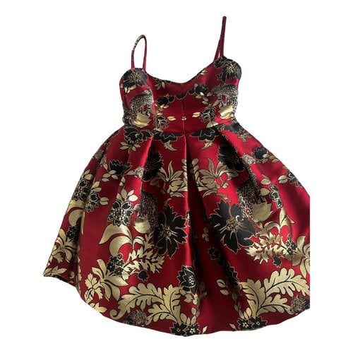 Pre-owned Dolce & Gabbana Silk Mini Dress In Metallic