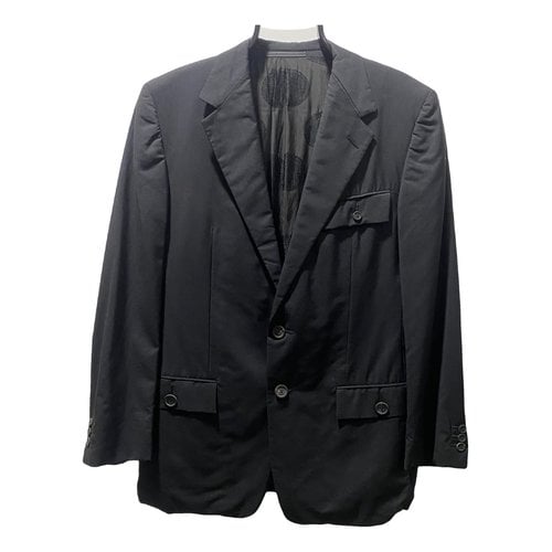 Pre-owned Versace Trench In Black