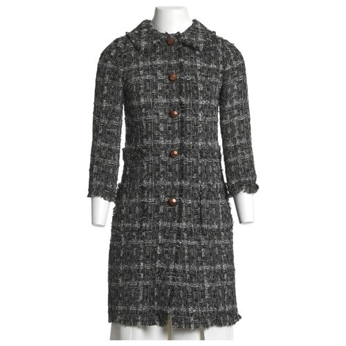Pre-owned Dolce & Gabbana Tweed Coat In Grey