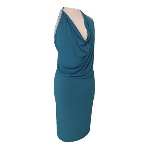 Pre-owned Ama Brand Mid-length Dress In Turquoise