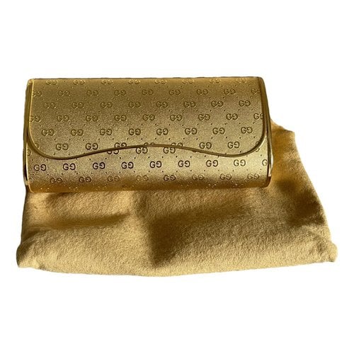 Pre-owned Gucci Clutch Bag In Gold