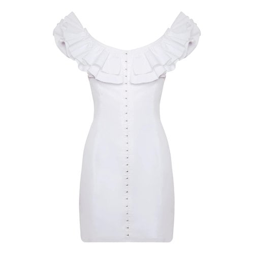 Pre-owned De La Vali Mini Dress In White