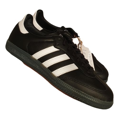 Pre-owned Adidas Originals Samba Leather Trainers In Black